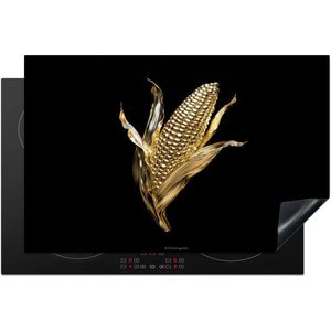 KitchenYeah® Inductie beschermer 85x55 cm - Mais - Eten - Goud - Zwart - Kookplaataccessoires - Afdekplaat voor kookplaat - Inductiebeschermer - Inductiemat - Inductieplaat mat - Keuken decoratie