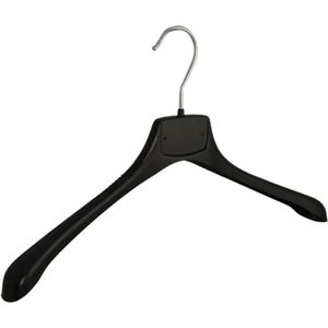 De Kledinghanger Gigant - Mantelhanger - Kostuumhanger - Jassenhanger - Volwassenen - MR42 - 30 Stuks - Kunststof - Zwart - Gebogen Model - Schouderverbreding 2,5 cm - 42 cm - Kledinghanger - Kleerhanger - MR-Serie (MR42_00/30)