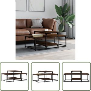 vidaXL Salontafel Bruin Eiken 102x60x45 cm Salontafel - Bijzettafel - Houten Salontafel - Bruine Meubelen - Livingroom Furniture