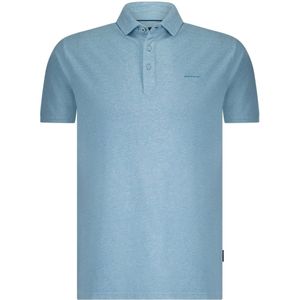 State of Art Poloshirt Piqué Melange Lichtblauw - Maat L - Heren