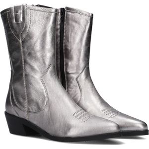 Notre-V 18050 Enkellaarsjes - Enkelboots met rits - Dames - Zilver - Maat 39