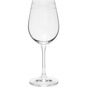 Riviera Maison Wijnglas Witte Wijn Transparant met tekst - RM Vin Blanc klassiek wijnglas op voet max inhoud 390 ml
