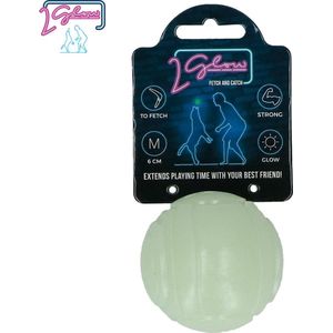 2 Glow Fetch and catch - Hondenspeelgoed - Kauwspeeltje - TPR Rubber - ø 6 cm - Glow in the dark