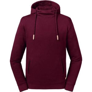 Russell Volwassenen Unisex Pure Organic High Collar Hooded Sweatshirt (Bourgondië)