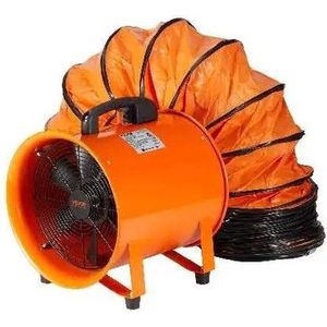 Industriële Uitlaat Ventilator 230W - 10M PVC Slang - Draagbaar - Afzuigkap - Blower - Oranje