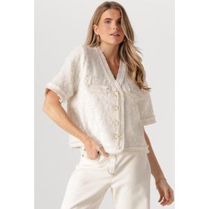 NUKUS Sara Blazer Paillet Tops & T-shirts Dames - Shirt - Gebroken wit - Maat M