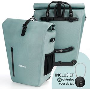 Enkele Fietstas Waterdicht - 28L - Elektrische fiets - Afneembaar - Roll-top - Incl. laptopvak & Cijferslot