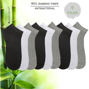 Bamboe | Enkelsokken | Multipack Unisex | Maat 39-42 | 3 paar | Zwart, Grijs en Wit |