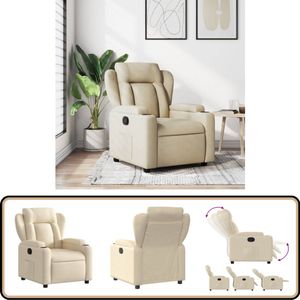 vidaXL Verstelbare Fauteuil - Crèmekleurig - Stof Fauteuil - Fauteuils - Relaxfauteuil - Leunstoel