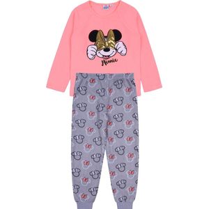 Minnie Mouse pyjama met neon shirt en grijze broek / 8-9 jaar 134cm