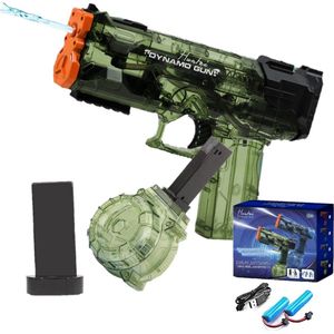 Huntex Dynamo Gun - Leger Groen– Robuust Elektrisch Waterpistool met Realistisch Terugslageffect voor Dynamisch Familieplezier - Automatisch Waterpistool - Zwembad Speelgoed