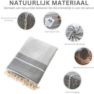 Goodivery ® - Tafelkleed - Tafelkleed wasbare keukentafelhoes voor eettafel - 90L x 90W - Grijze strepen