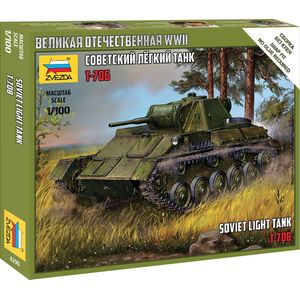 1:100 Zvezda 6290 T-70B Tank Plastic Modelbouwpakket