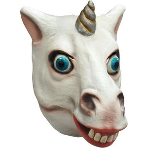 Partychimp Unicorn Eenhoorn Gezichts Masker Halloween Masker voor bij Halloween Kostuum Volwassenen - Latex - One-size