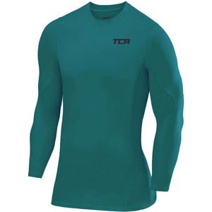 TCA Mannen SuperThermal Compressie Basislaag Top Lange Mouw Thermisch Ondershirt - Groen, XL