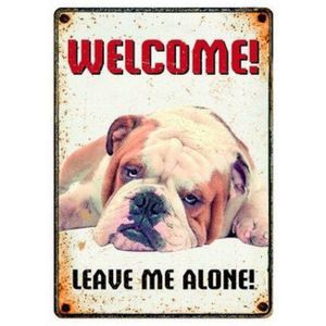 Plenty gifts waakbord blik grumpy dog 15x21 cm