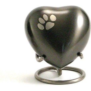 Odyssey hart Leisteen grijs met dierenpoot - Asbeeld Dieren Urn Voor Uw Geliefde Dier - Kat - Hond - Paard - Konijn 50 ML
