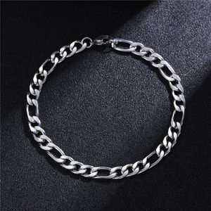 Figaro Heren Armband - Zilver Kleurig - Staal - 9mm - Schakelarmband - Schakelarmband - Armbanden - Cadeau voor Man - Mannen Cadeautjes Accesoires