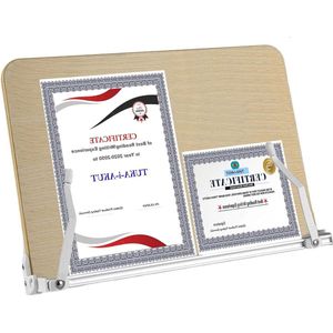 Houten Boekenstandaard - Verstelbare Hoeken - Papierklemmen - Opvouwbaar - Draagbaar - Boek Tablet Laptop - 35 x 24 cm book seat