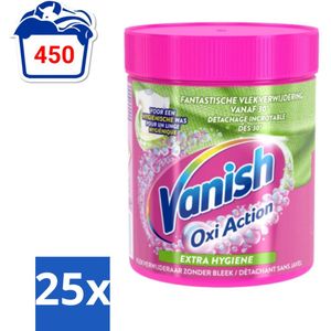Vanish Oxi Action - Extra Hygiene - Vlekkenverwijderaar Poeder - Zonder Bleek - Gekleurde Was - 470 Gram - Bulkverpakking - 25 stuks