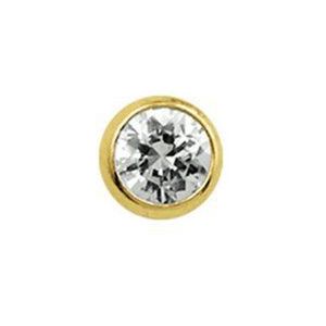 18 krt. krul neusknopje zirkonia 2,5 mm