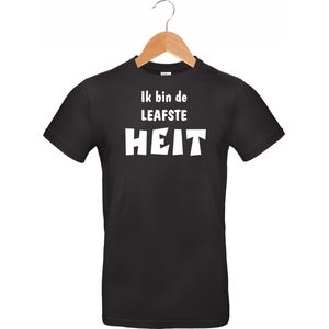 Mijncadeautje - Fryslan T-shirt - ik bin de leafste Heit - unisex - zwart - verjaardag - leeftijd - feest - (maat XL)