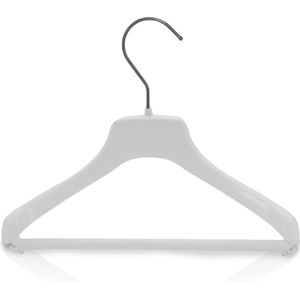 30 kleerhangers voor kinderen - schouderstang en broekstang - pasgeborenen - oogschaduw wit - compleet - 26 cm