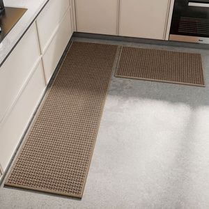 Keukenmat, wasbaar, antislip, geweven keukenmat, vlekbestendige mat, keuken, vloermat, voor gootsteen, woonkamer (45 x 180 cm)