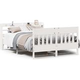vidaXL - Bedframe - zonder - matras - massief - grenenhout - witx200 - cm