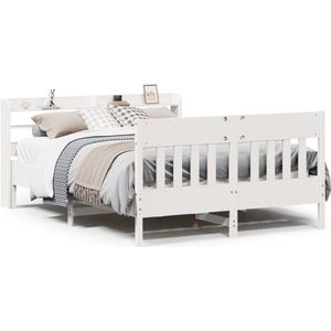 vidaXL - Bedframe - zonder - matras - massief - grenenhout - witx200 - cm
