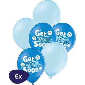 Get Well Soon Ballonnen – Get Well Soon - Helium Ballonnen - Beterschap - Beterschap Ballon - Ballonnen - 6 stuks