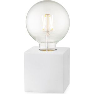 Home Sweet Home - Moderne tafellamp Dry Vierkant - Wit - 8,5/8,5/8,5cm - bedlampje - geschikt voor E27 LED lichtbron - gemaakt van Metaal