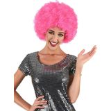 Vegaoo - Roze disco pruik voor volwassenen - Comfort - Gekleurd - One Size