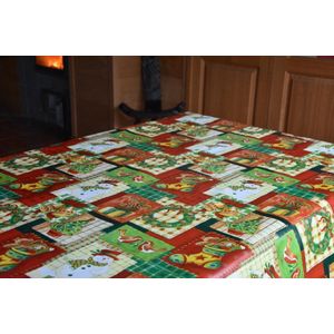 PVC Tafellaken - Tafelkleed - Tafelzeil - Kerstmis - Feestdagen - Opgerold op koker - Geen plooien - Duurzaam - 140 cm x 400 cm - X-Mas
