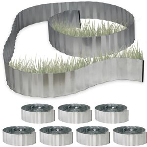 8x borderrand - 5 m x 16 cm - gazonrand metaal - wortelbegrenzer - perkrand