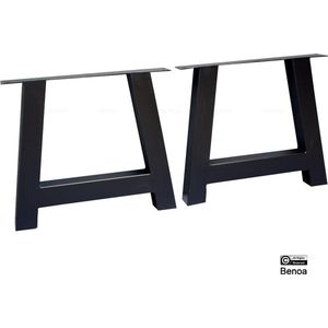 A tafelpoot eettafel metaal 8x8 cm Set - Zwart