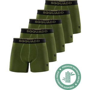 SQQUADD® Bamboe Ondergoed Heren - 5-pack Boxershorts - Maat XL - Comfort en Kwaliteit - Voor Mannen - Bamboo - Groen
