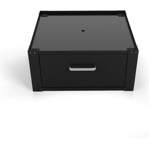 Wasophoogte® Wasmachine verhoger - Wasmachine opbouwmeubel - Wasmachine sokkel - 31cm hoog - Zwart - Universeel - enkel - Inclusief Lekbak