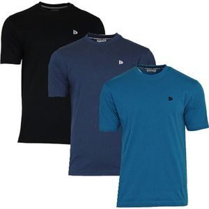 3-Pack Donnay T-shirt (599008) - Sportshirt - Heren - Black/Navy/Petrol (551) - maat M