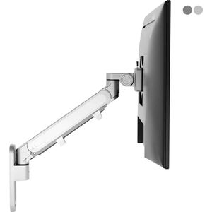 Alberenz® single Monitor arm Muurbeugel Zilver - Monitorbeugel met gasveer - Geschikt voor bevestiging muur - Ergonomisch ontwerp