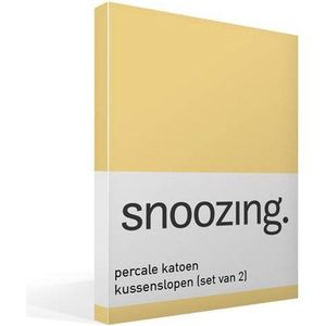 Snoozing - Kussenslopen - Set van 2 - Percale katoen - 60x70 cm - Geel