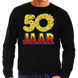 Funny emoticon sweater 50 Jaar zwart voor heren - Fun / cadeau trui voor 50e verjaardag / Abraham L