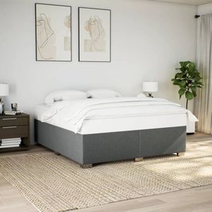 vidaXL - Bedframe - zonder - matras - stof - donkergrijs - 180x200 - cm