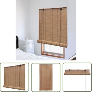 The Living Store Bamboe Rolgordijn - Vitrage - 100 x 220 cm - Bruin