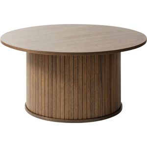 Olivine Lenn houten salontafel gerookt eiken - Ø90 cm