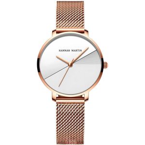 Hannah Martin Elegante Horloge | Rose Goud | Wit Wijzerplaat | Borasi | Dames Horloges | Vrouwen Horloges | Best Verkochte Horloges | Leuke Cadeau | Cadeau Voor Haar | Cadeau Voor Moeder | Luxe Geschenkdoos | Moederdag Cadeautje |