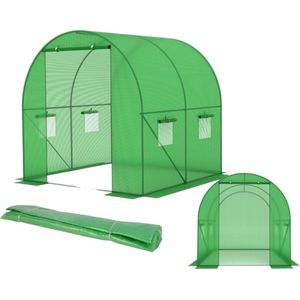 Tunnelkas - 200x200 cm - UV-bescherming - groen