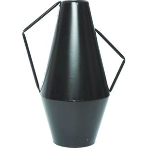 Oneiro Luxe Vaas Vase Cadiz Metal 20x16x26cm Black – hotel chique - binnen – accessoires – tuin – decoratie – bloemen – mat – glans – industrieel - droogbloemen
