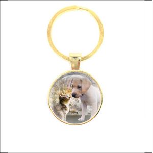 Sleutelhanger Glas - Puppy En Poesje