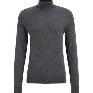 WE Fashion Gemêleerde Fijngebreide Coltrui Mid Grey Melange